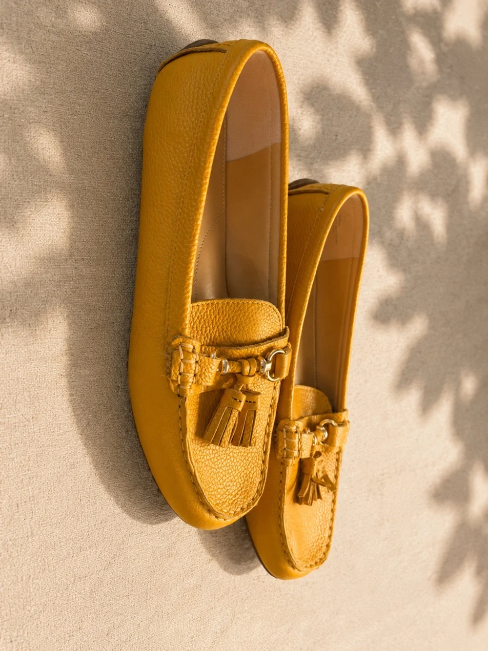 Never worn! Talbots Yellow Leather Loafers-size 9 - Picture 2 of 4